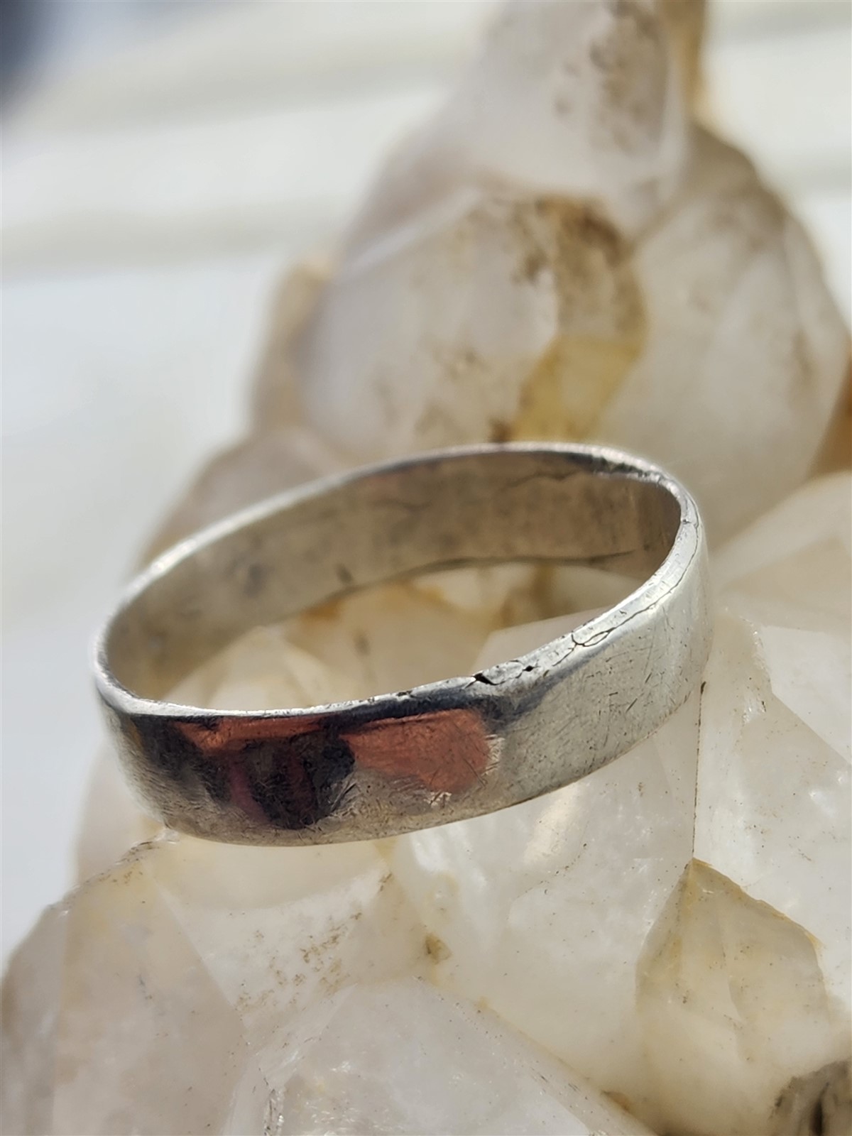 Vintage Solid Sterling Silver Hand Made Simple Ba… - image 2