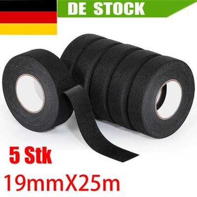 5x25m Kabelbaum Klebeband Gewebeband Isolier Klebeband Textil Textilband Stoff