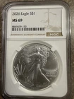 2026 $1 American Silver Eagle NGC MS69 Brown Label