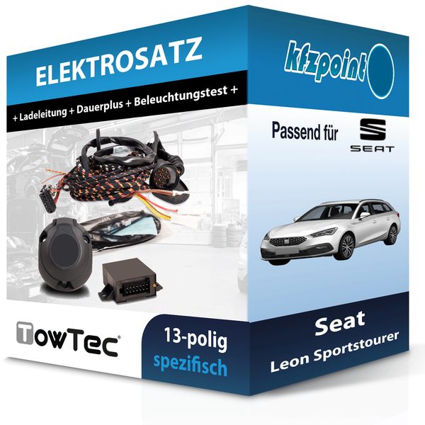 Towtec E-Satz 13Polig Fahrzeugspezifisch Passend FüR Seat Leon Sportstourer Pkw-image