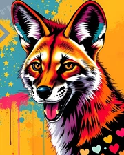 Jackal Pop Art 8X10 Print