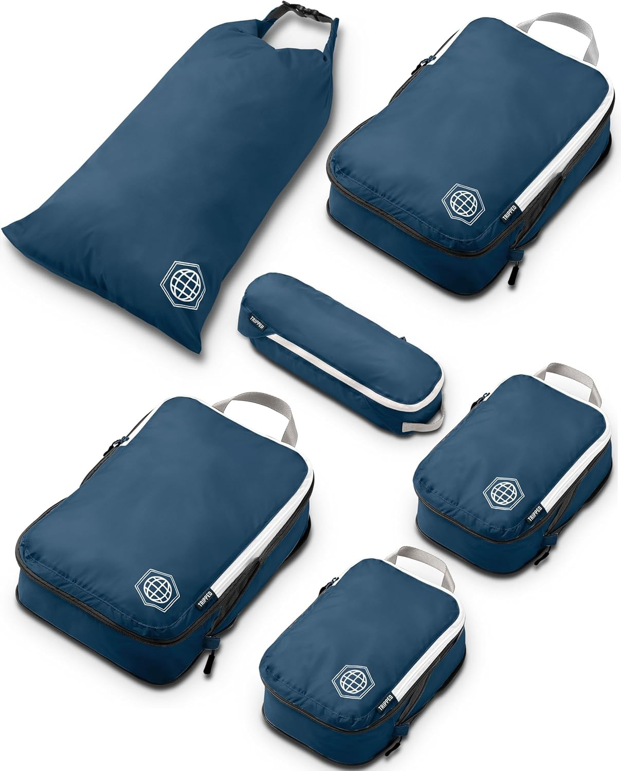 Borsa a compressione per bagagli, cubi da imballaggio, organizer da viaggio ultraleggero, contenitore per valigie (beige, 4 pezzi) | Leroy Merlin