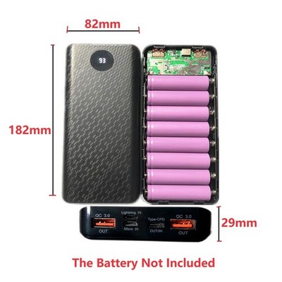 Welding-Free DIY PD Power Bank Case 18650 Battery Fast Charger Box No Batteries-