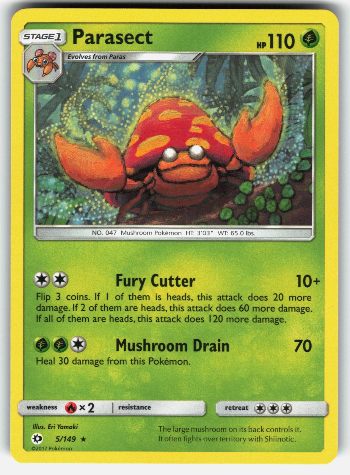 Parasect 5/149 Rare SM Base Set Pokemon EN Lightly Played