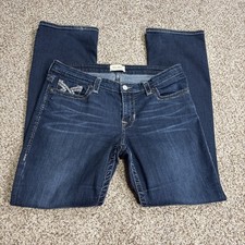 Big Star Maddie Bootcut Jeans Womens 32L Fits 34 X 32 Blue Thick Stitch