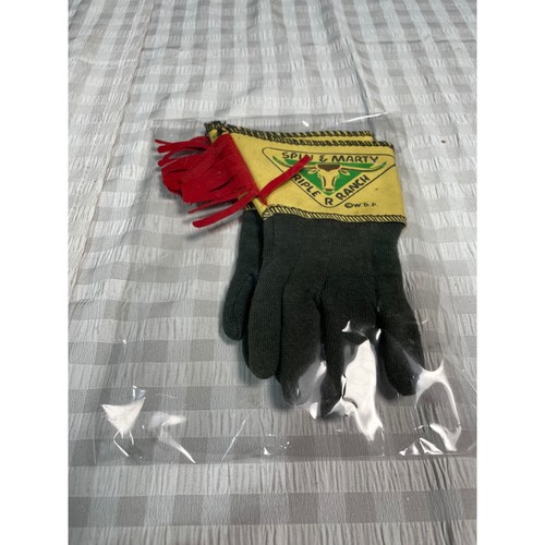 Vintage Disney Spin & Marty Triple R Ranch Gloves Red Fringe Mickey Mouse Club