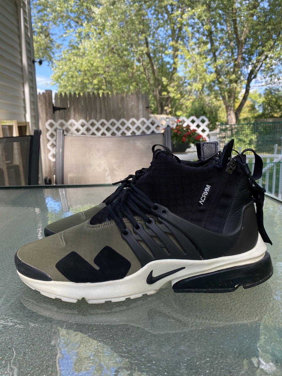Nike x Acronym Air Presto Mid Olive Sz M 10-11 844672-200 Nike x Acronym Air Presto Mid Olive Sz M 10-11 844672-200