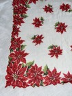 Vintage Christmas  Ladies Handkerchief Hanky Poinsettias Holly & Berries — photo 5