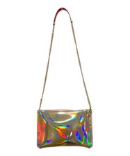 Christian Louboutin Auténtico Bolso de Hombro Cadena Rosa Color Metálico...