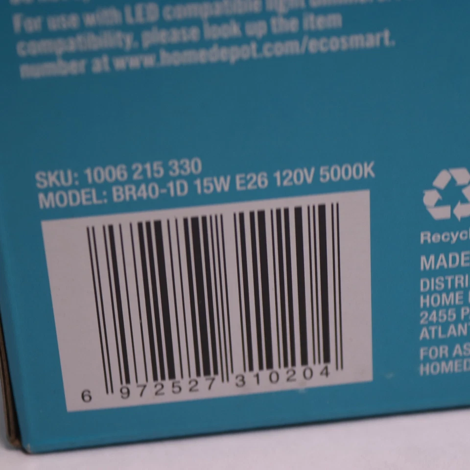 (2-Pk) EcoSmart BR40 Dimmable Energy Star LED Light Bulb Daylight - Image 2 of 4