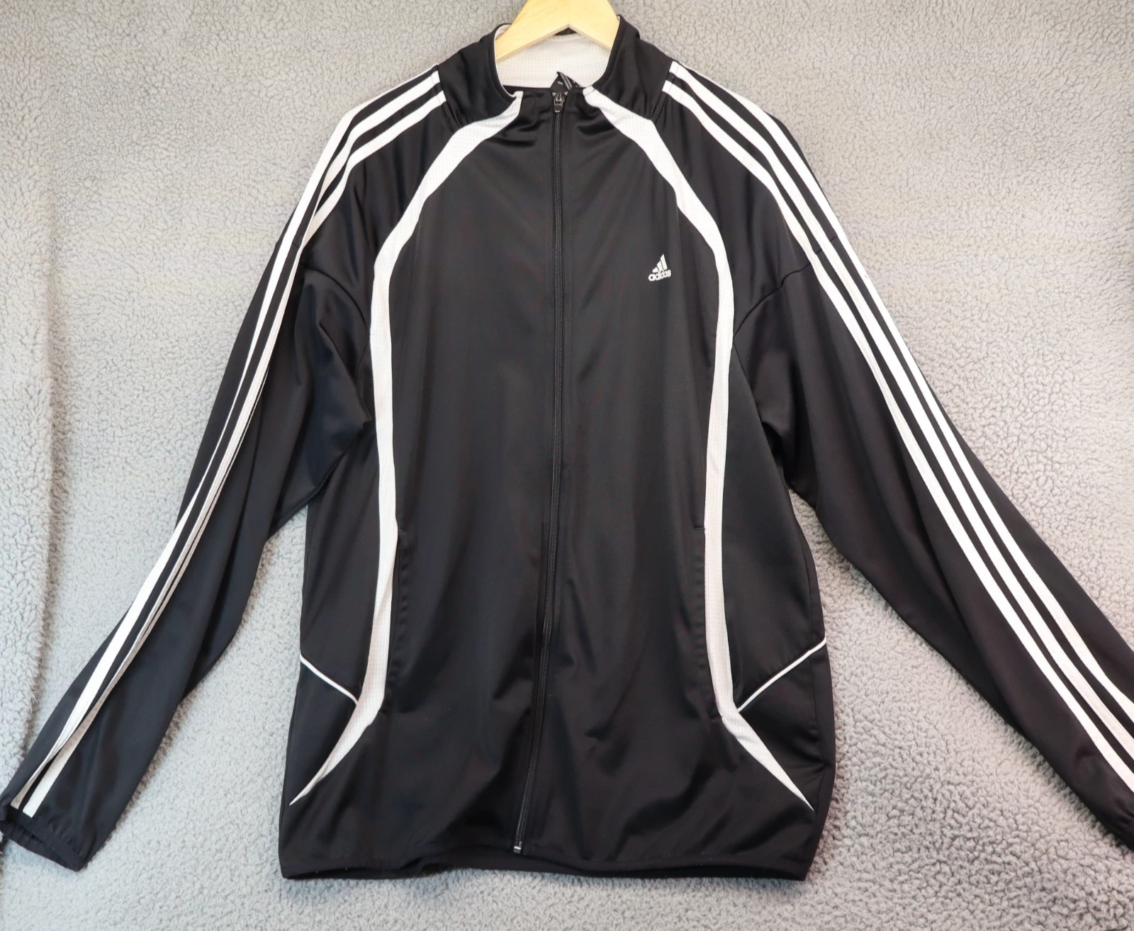 Adidas Men Black Climalite Knit Athletic Jacket sz Large 11999