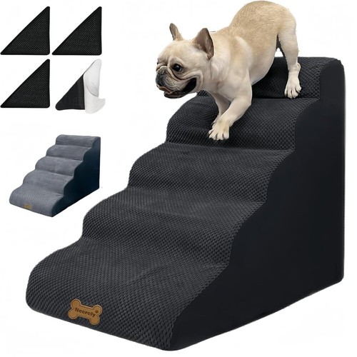 Dog Stairs & Pet Ramp for Small/Large Dogs to High Beds/Couches - 5 Steps 24-inc