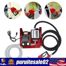 110V Electric Fuel Transfer Pump 550W-60L/Min W/Nozzle Meter Fit Oil Fuel Diesel