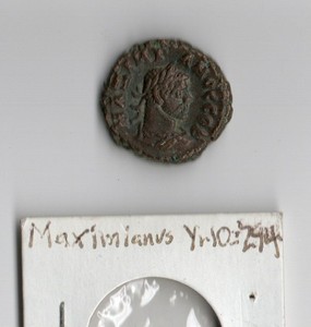 Maximian Roman Egypt Tetradrachm Nike Raising Wreath year 10 294 AD coin