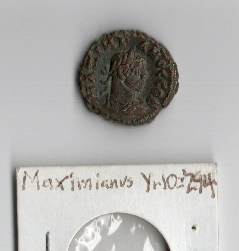 Maximian Roman Egypt Tetradrachm Nike Raising Wreath year 10 294 AD coin