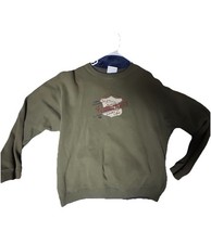 Men's Large Vintage Green Crewneck The Greatest Fisherman Made In USA 90s