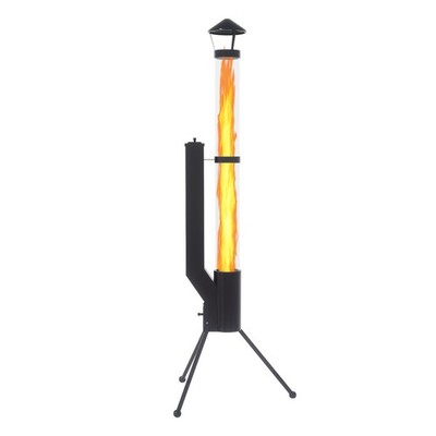 Portable Wooden Pellet Fire Pit with Windproof Safety Cover & Glass