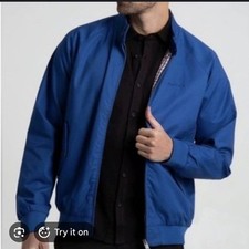 Ben Sherman Signature Harrington Jacket in True Blue Men  s Medium New With Tags