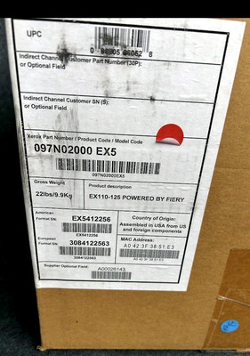 NEW! Fiery External Print Server For Xerox D110,D125 Production (097N02000EX5)