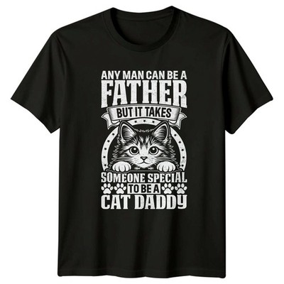 Jeder Mann kann ein Herren T-Shirt Katze Papa Katzen Vatertag Geschenk für Ihn