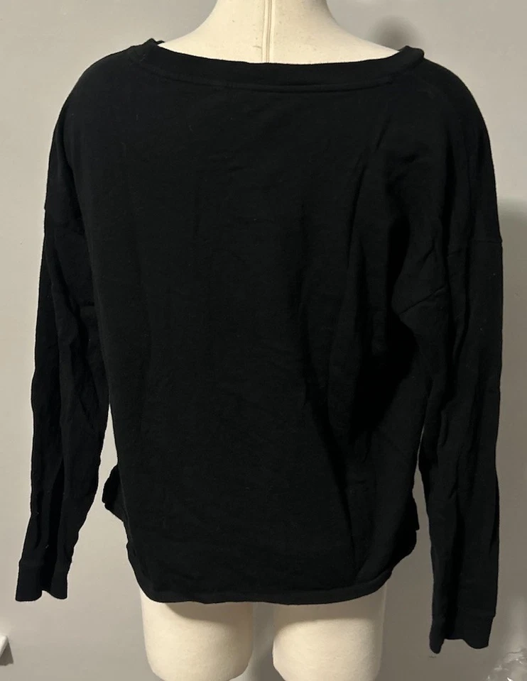 Sudadera para mujer Ralph Lauren negra grande de algodón manga larga Foto 3 de 4