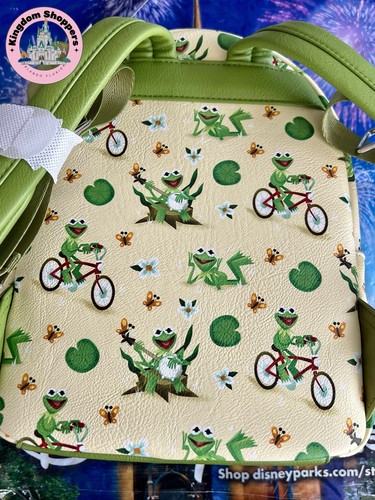 Mochila Mini Loungefly Kermit The Frog de los Parques Disney Actual Nueva con Etiquetas - Imagen 3 de 5