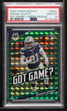 2020 Panini Mosaic Got Game? Green Prizm Ezekiel Elliott PSA 10 GEM MT 00jx