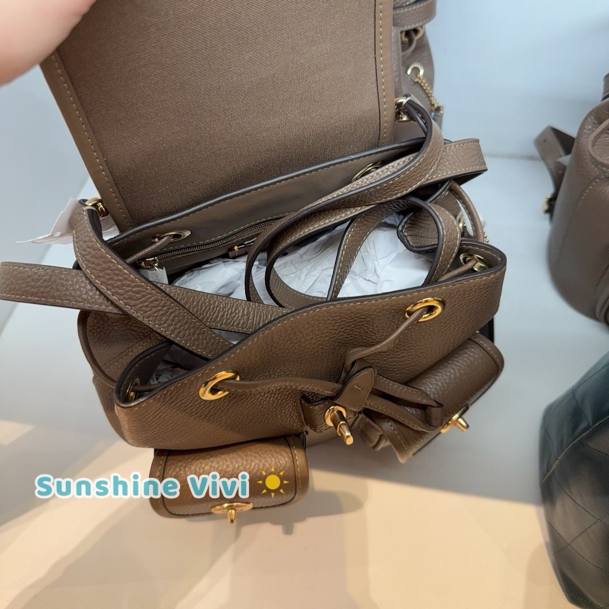 Coach CBH09 Dark Stone Taupe Small Hadley Backpack - NWT $275 Retail NWT Coach Hadley Backpack CBH09 Leather Dark | Mercari main image 3