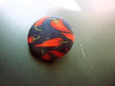 6 Red Paisley Patterned Silk Covered Button Upcycled 3 Cms 1ins