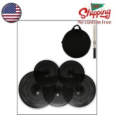 Low Volume Cymbal Pack, Quiet Cymbal Set 14''/16''/18''/20'' 5 Pcs, Black 