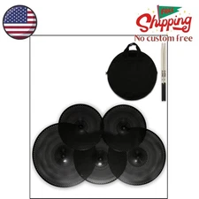 Low Volume Cymbal Pack, Quiet Cymbal Set 14''/16''/18''/20'' (5 Pcs, Black)