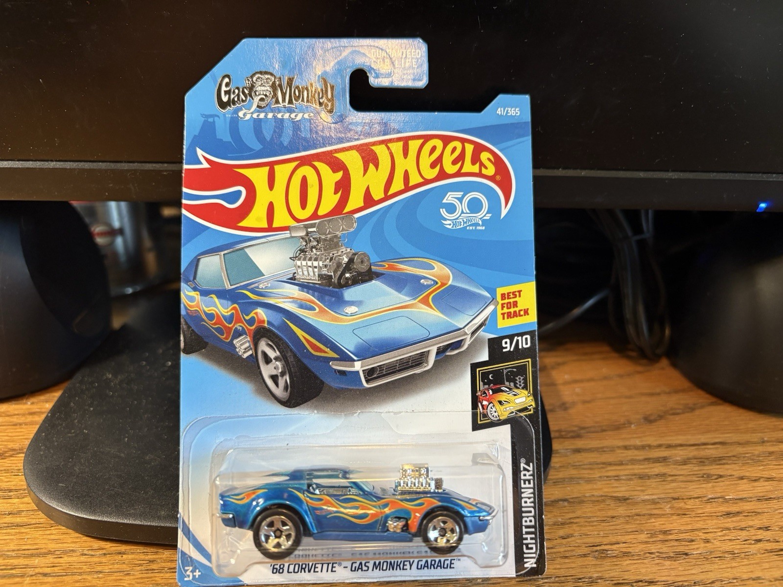 2018 Hot Wheels Nightburnerz ‘68 Corvette - Gas Monkey Garage Blue 9/10 NIP