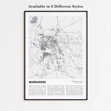 Marrakesh Map Print, Marrakesh-Safi Travel Poster, Modern Map, Wall Decor Art