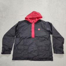 Vintage Nike Jacket Youth XL Black Windbreaker Lined Swoosh 90s Pullover Pockets