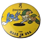 Vintage Browning Porcelain Sign - Firearms Rifles Shotguns Ammo Gas Pump Sign