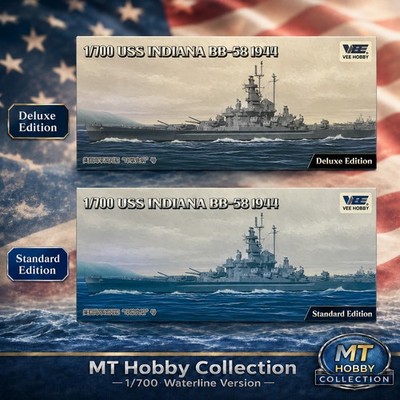 VEE HOBBY 1/700 V57006 USS Indiana BB-58 1944 Standard / E57006 Deluxe Edition