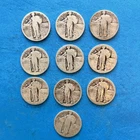 Lot of 10 circulated Standing Liberty Quarters - 90% Silver