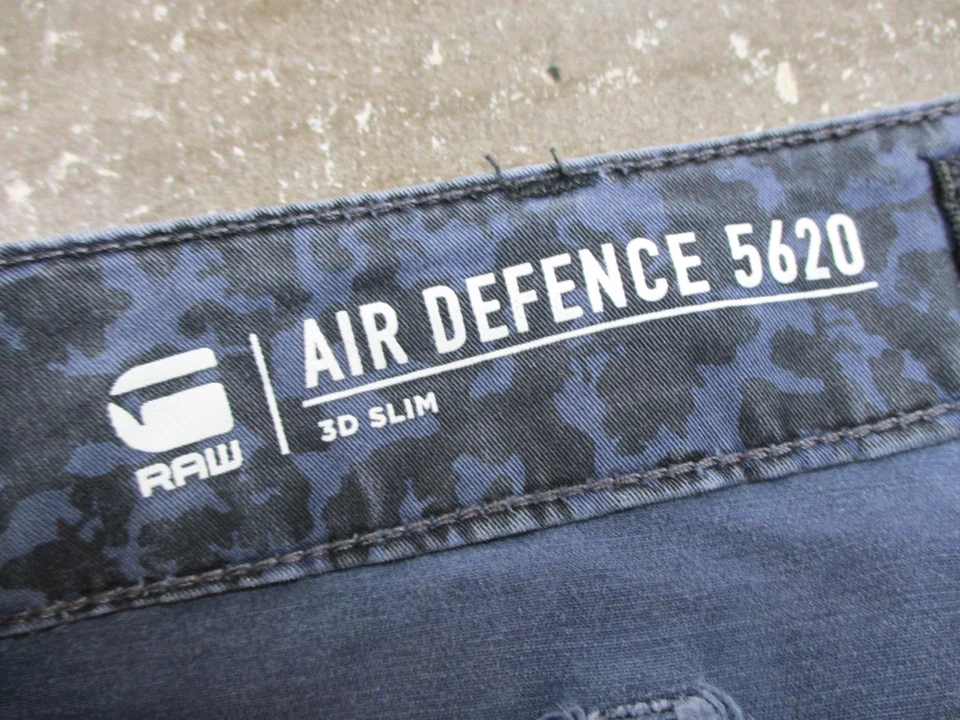 Pantalones G-Star RAW Para Hombres 33x32 Azul Camuflaje Defensa Aérea 5620 3D Delgados Carga Botón Mosca Foto 3 de 4