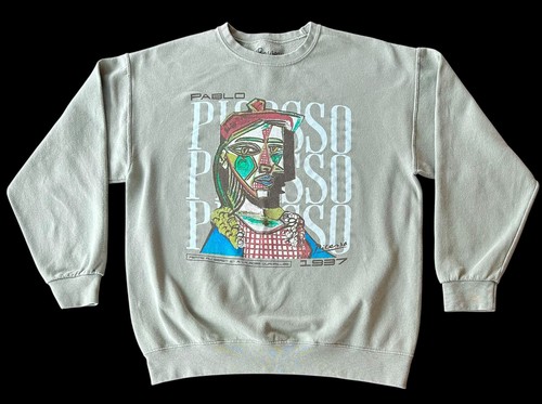 Pablo Picasso Crewneck Sweatshirt Big Graphic on  Tan - Unisex Adult L