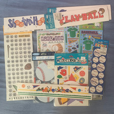 Baseball Sports Boy Hoops - Assorted Scrapbook Supplies/Stickers