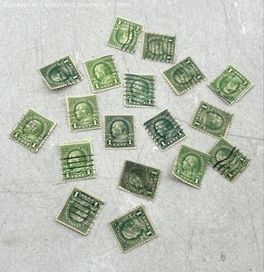 US Postage Stamp 1 Cent Green Franklin 17 ct.