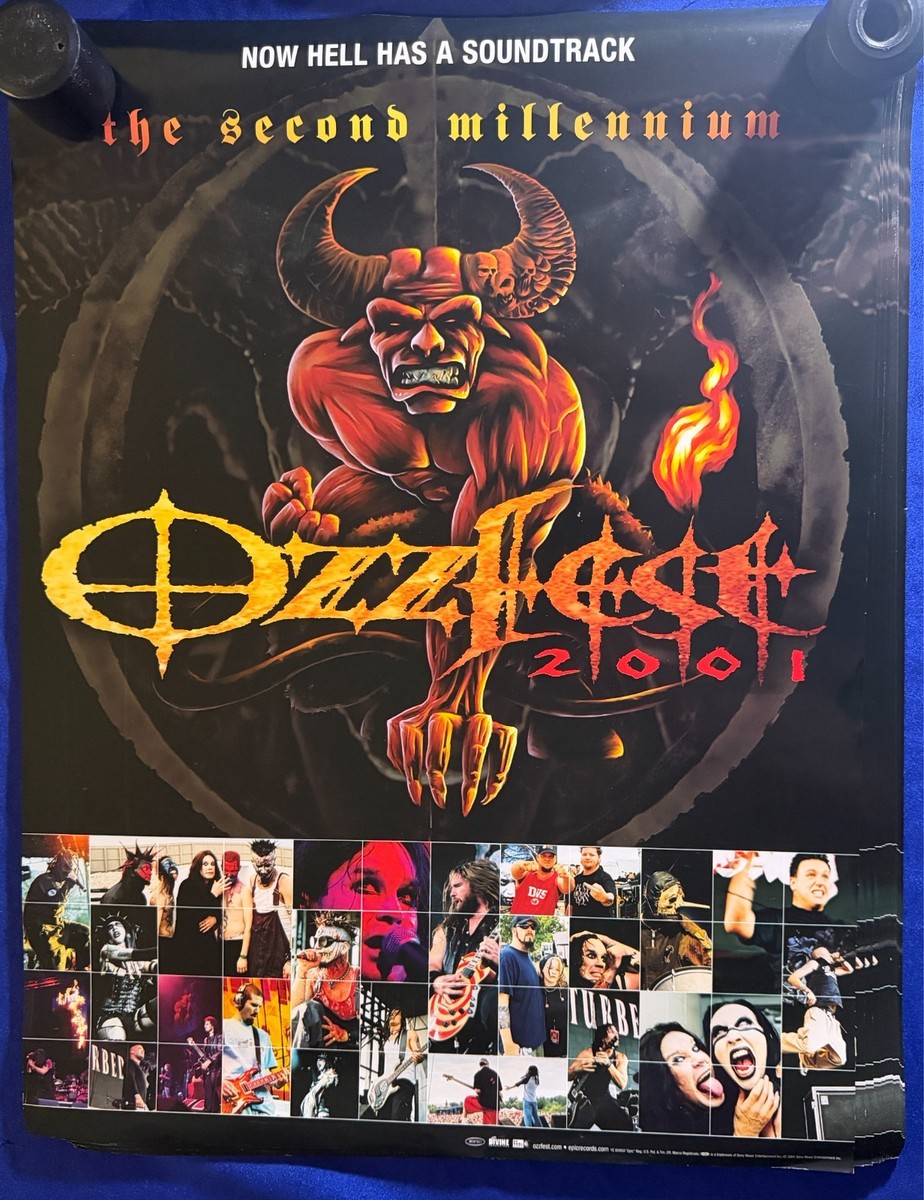 vintage 2001 Ozzfest Soundtrack PROMO POSTER UNUSED 18x24in Ozzy