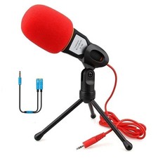 Computer Microphone,Condenser Microphone,3.5MM Plug and Play Omnidirectional ...