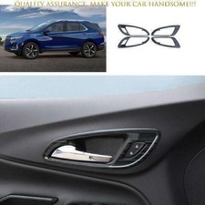 Manija de puerta interior de titanio negro para Chevy Equinox 2018-2024 moldura de marco de bloqueo 4 piezas