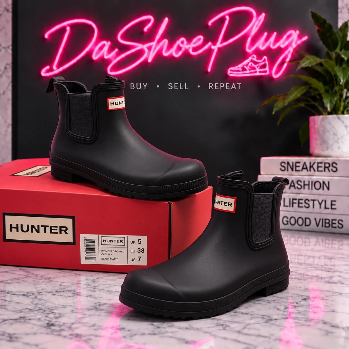 Hunter Chelsea Black Boots for Women for sale | eBay
