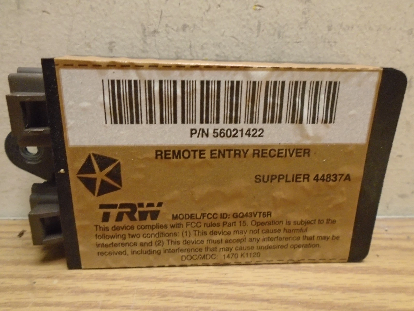 1994-1997 Dodge Ram Van Keyless Entry Remote Fob Receiver OEM 56021422 image 1