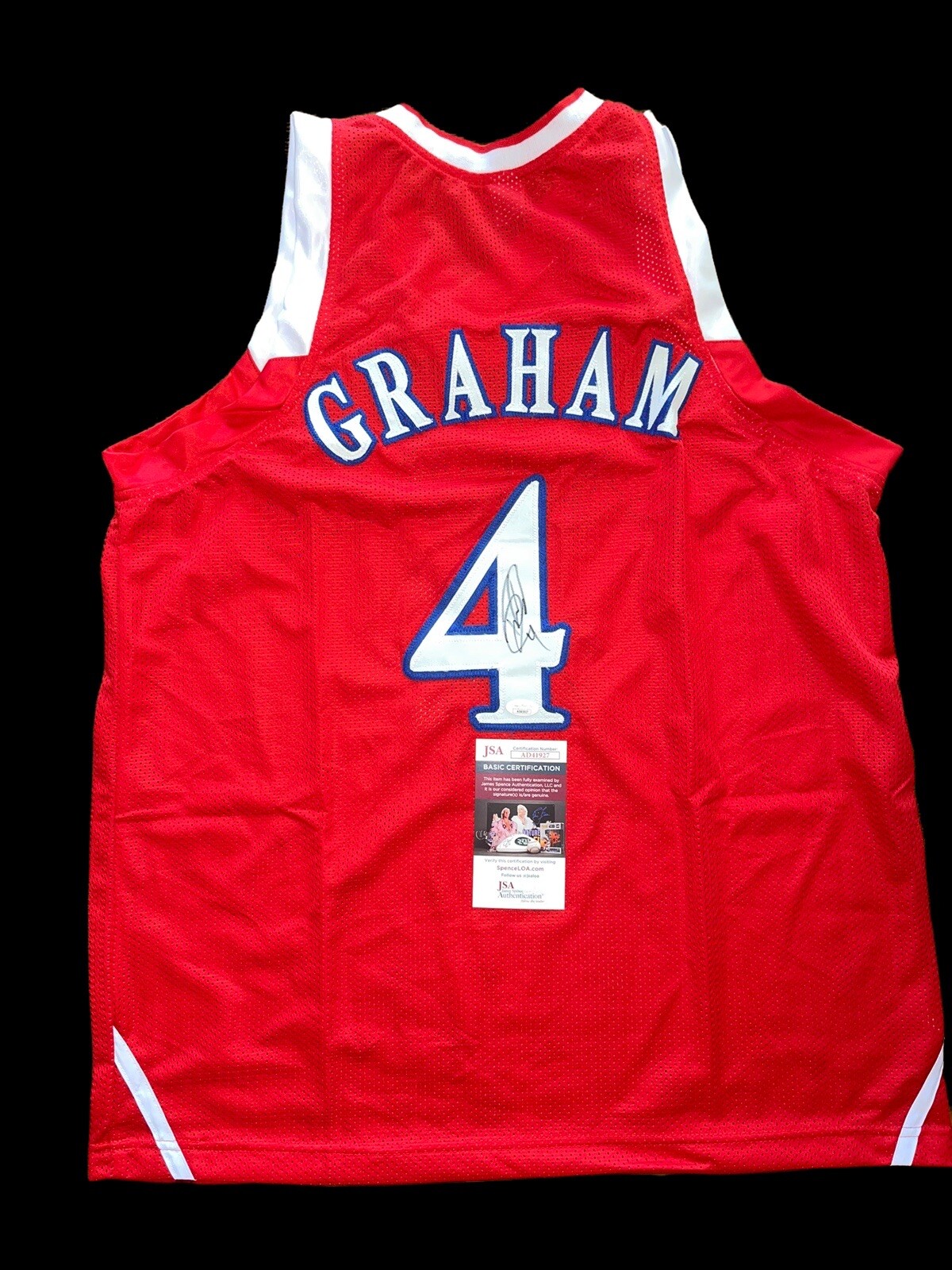 Devonte' Graham Autographed Signed Kansas Jayhawks Red Jersey Basketball Ku Final Four JSA