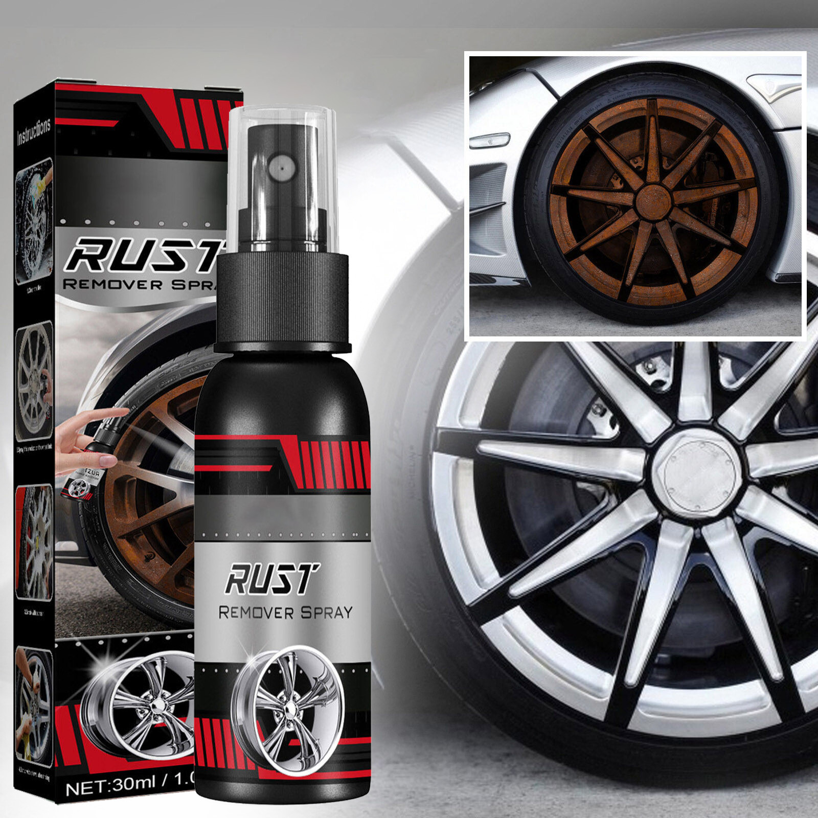 Car Wheel Rusts Remover Car Maintenance Cleaning Rusts Dissolver Spray Wheel