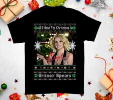 Ugly Britney Spears Merry Christmas Black All Size Gift T-Shirt AG463