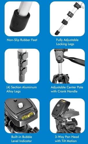 50" Professional Camera Tripod Stand For All Canon Nikon Sony DSLR Cameras - Picture 8 of 9